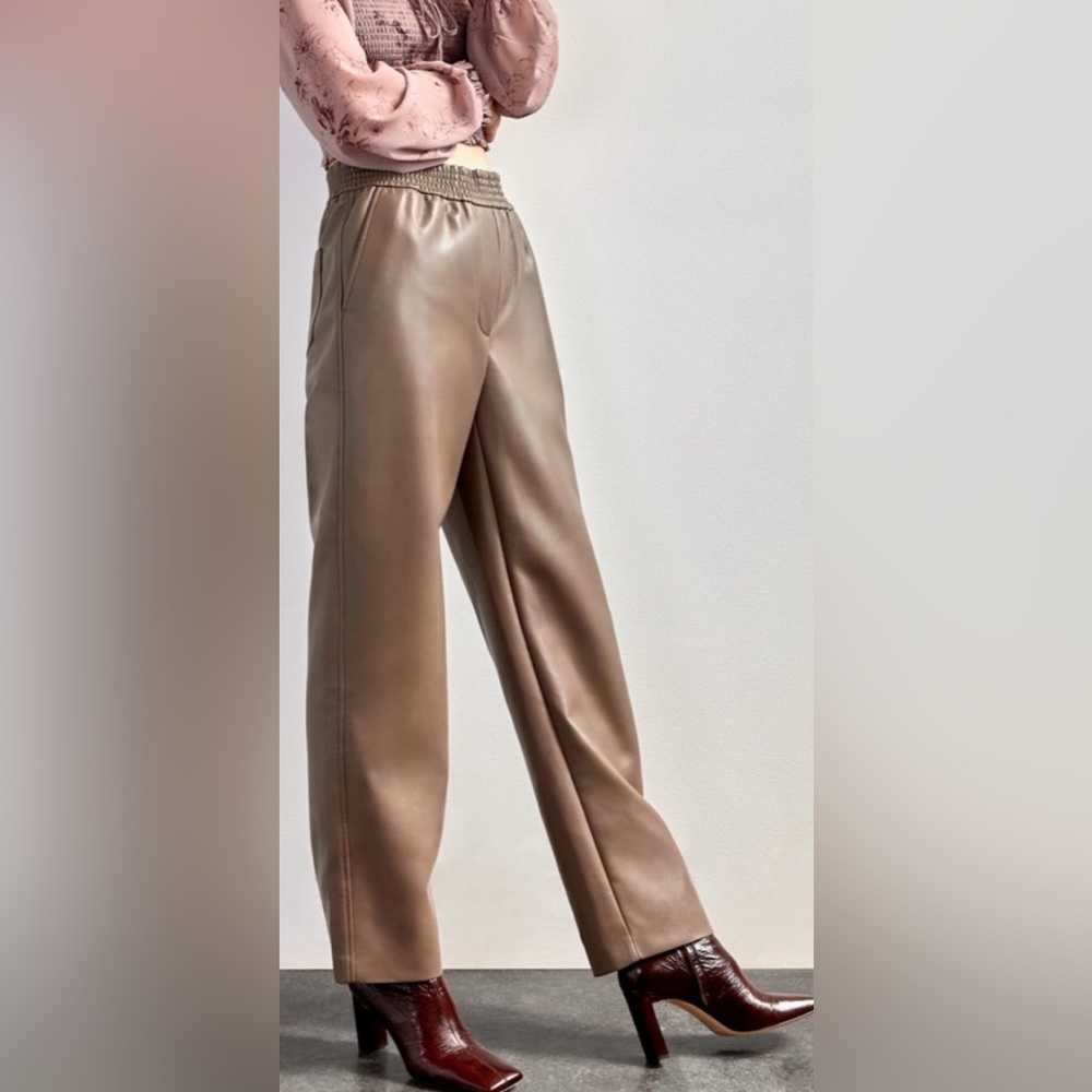 Aritzia Wilfred Size S Desiree Vegan Leather Pant - Shiitake